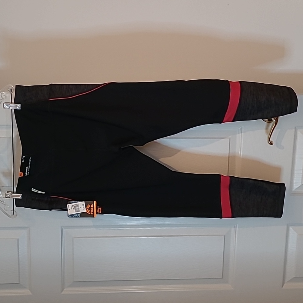 RBX Black Leggings with Pink Accents